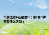 车牌选渝A还是渝D（渝a渝d牌照有什么区别）