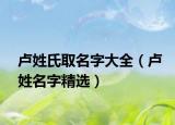 卢姓氏取名字大全（卢姓名字精选）