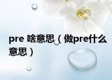 pre 啥意思（做pre什么意思）