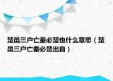 楚虽三户亡秦必楚也什么意思（楚虽三户亡秦必楚出自）