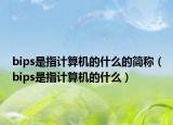 bips是指计算机的什么的简称（bips是指计算机的什么）