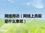 网络用语（网络上真酸是什么意思）