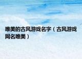 唯美的古风游戏名字（古风游戏网名唯美）