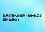 常用的网名有哪些（比较常见的网名有哪些）
