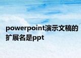powerpoint演示文稿的扩展名是ppt
