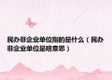 民办非企业单位指的是什么（民办非企业单位是啥意思）