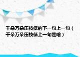 千朵万朵压枝低的下一句上一句（千朵万朵压枝低上一句是啥）