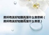 愿所有美好如期而至什么意思啊（愿所有美好如期而至什么意思）