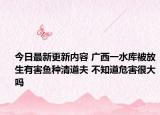 今日最新更新内容 广西一水库被放生有害鱼种清道夫 不知道危害很大吗