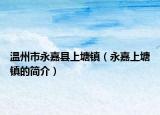 温州市永嘉县上塘镇（永嘉上塘镇的简介）