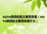 alpha通道的最主要用途是（alpha通道的主要用途是什么）