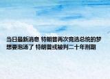 当日最新消息 特朗普再次竞选总统的梦想要泡汤了 特朗普或被判二十年刑期