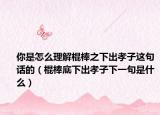 你是怎么理解棍棒之下出孝子这句话的（棍棒底下出孝子下一句是什么）