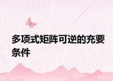 多项式矩阵可逆的充要条件