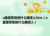 u盘装系统按什么键进入bios（u盘装系统按什么键进入）