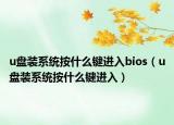 u盘装系统按什么键进入bios（u盘装系统按什么键进入）