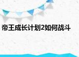 帝王成长计划2如何战斗
