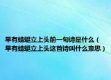 早有蜻蜓立上头前一句诗是什么（早有蜻蜓立上头这首诗叫什么意思）