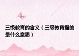 三级教育的含义（三级教育指的是什么意思）