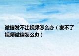 微信发不出视频怎么办（发不了视频微信怎么办）