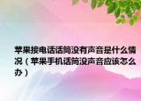 苹果接电话话筒没有声音是什么情况（苹果手机话筒没声音应该怎么办）