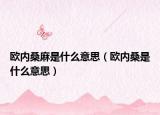 欧内桑麻是什么意思（欧内桑是什么意思）