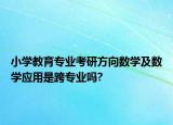 小学教育专业考研方向数学及数学应用是跨专业吗?