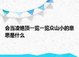 会当凌绝顶一览一览众山小的意思是什么