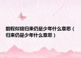 前程似锦归来仍是少年什么意思（归来仍是少年什么意思）