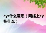 cyr什么意思（网络上cy指什么）