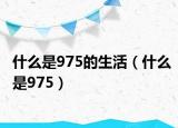 什么是975的生活（什么是975）
