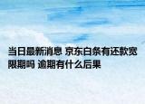当日最新消息 京东白条有还款宽限期吗 逾期有什么后果