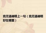 竟无语凝噎上一句（竟无语凝噎好在哪里）