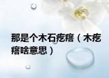 那是个木石疙瘩（木疙瘩啥意思）