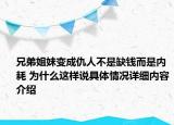 兄弟姐妹变成仇人不是缺钱而是内耗 为什么这样说具体情况详细内容介绍