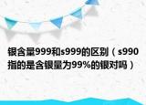 银含量999和s999的区别（s990指的是含银量为99%的银对吗）