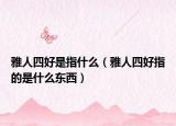 雅人四好是指什么（雅人四好指的是什么东西）