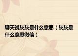 聊天说灰灰是什么意思（灰灰是什么意思微信）