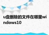 u盘删除的文件在哪里windows10