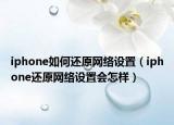 iphone如何还原网络设置（iphone还原网络设置会怎样）