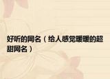 好听的网名（给人感觉暖暖的超甜网名）