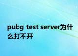 pubg test server为什么打不开