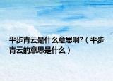 平步青云是什么意思啊?（平步青云的意思是什么）