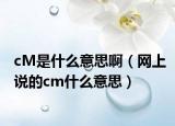 cM是什么意思啊（网上说的cm什么意思）