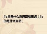 jio得是什么意思网络用语（jio的是什么意思）