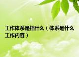 工作体系是指什么（体系是什么工作内容）
