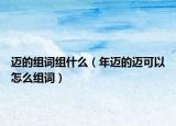 迈的组词组什么（年迈的迈可以怎么组词）
