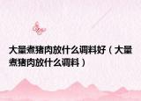 大量煮猪肉放什么调料好（大量煮猪肉放什么调料）