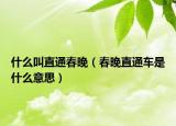 什么叫直通春晚（春晚直通车是什么意思）