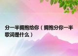 分一半拥抱给你（拥抱分你一半歌词是什么）